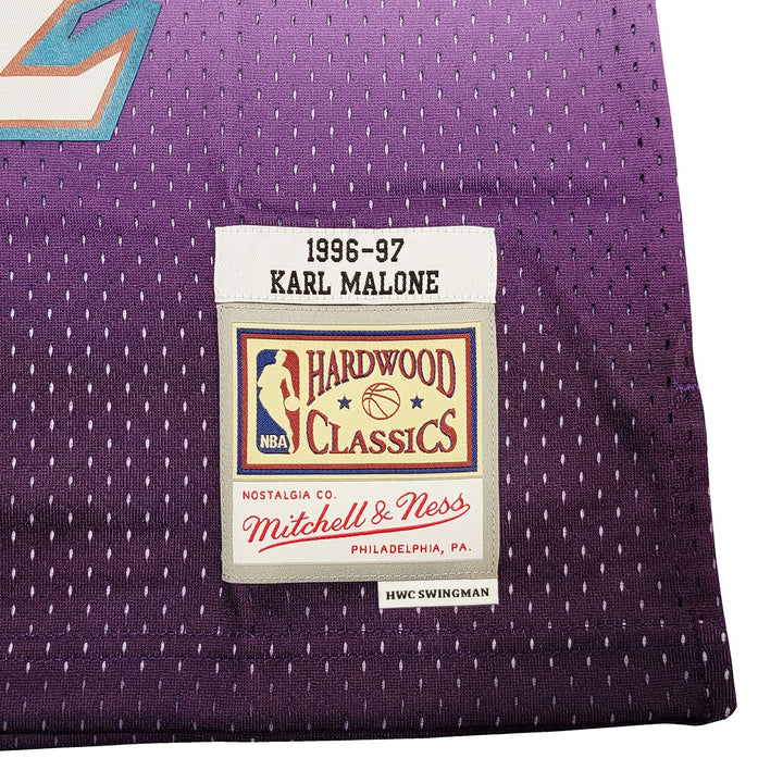 Jazz Karl Malone Auto Purple Teal Authentic Mitchell Ness Jersey Size XL Beckett