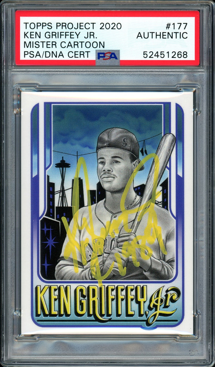 Ken Griffey Jr. Auto Topps Project 2020 Mister Cartoon Card 177 1989 1/1 PSA/DNA