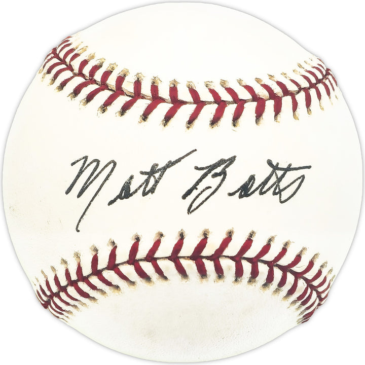 Matt Batts Signed AL Baseball Boston Red Sox, Cincinnati Reds Beckett #BM25862