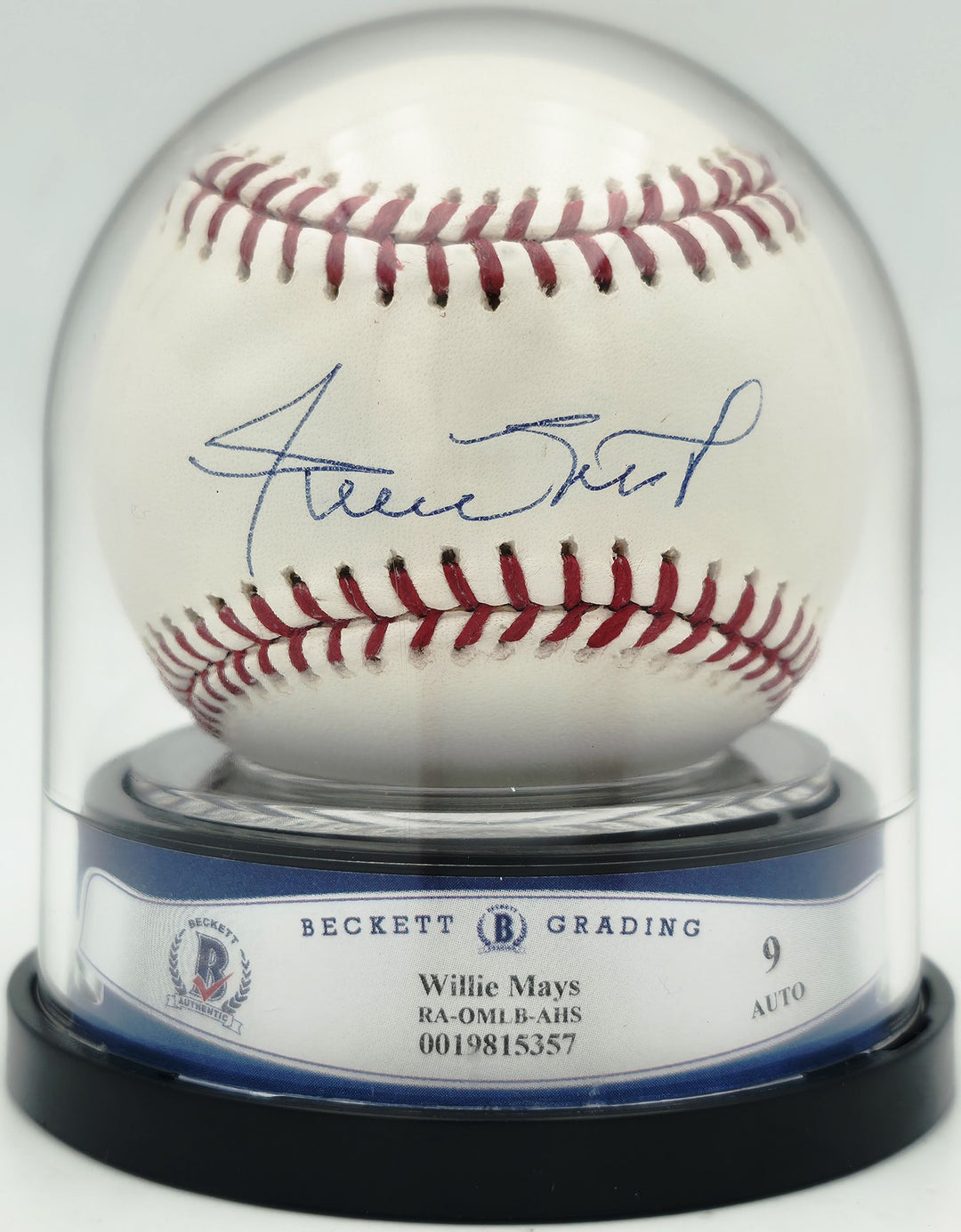 Willie Mays Signed MLB Baseball San Francisco Giants Auto Mint 9 Beckett