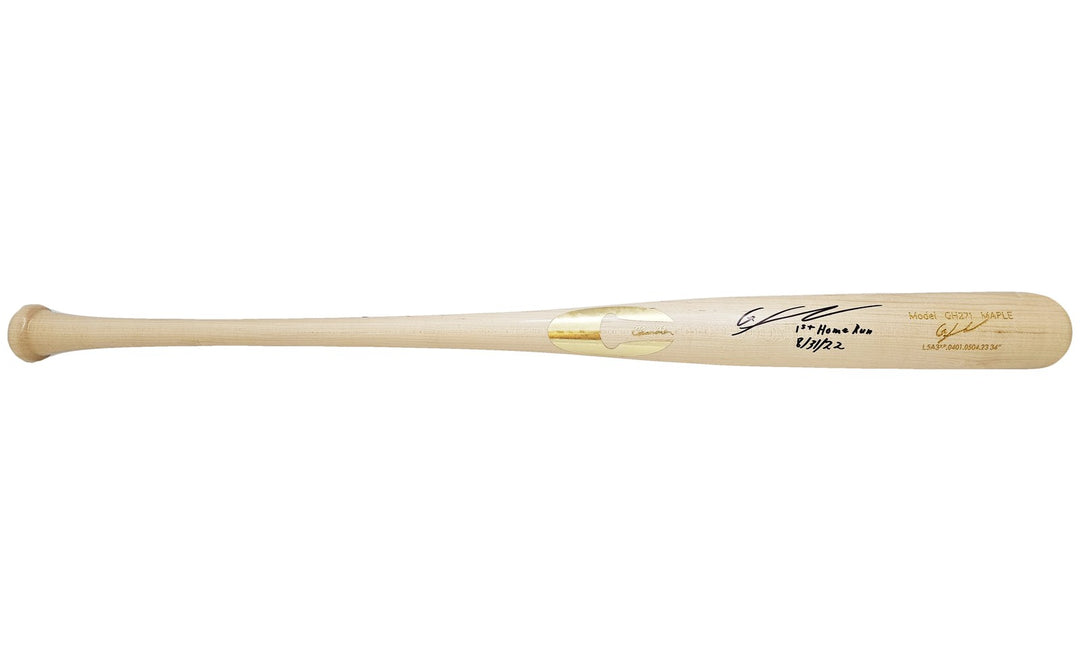 Gunnar Henderson Auto Blonde Chandler Player Model Baseball Bat Orioles 1st HR