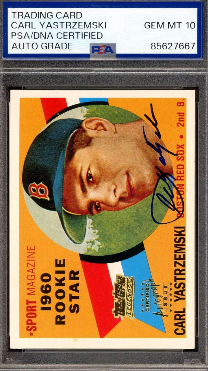 Carl Yastrzemski Gem Mint 10 PSA DNA Signed 2001 Topps Team Legends Autograph