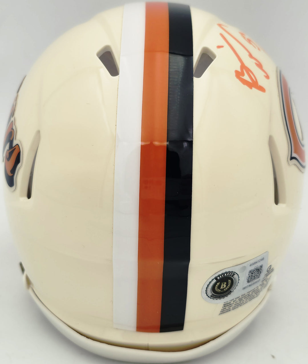 Brian Urlacher Signed Bears Cream Retro Mini Helmet HOF 18 Beckett