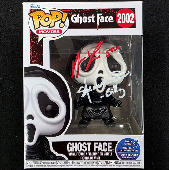 Matthew Lillard Stu & Skeet Ulrich Billy signed Ghost Face (Sit) Funko Pop ~ BAS