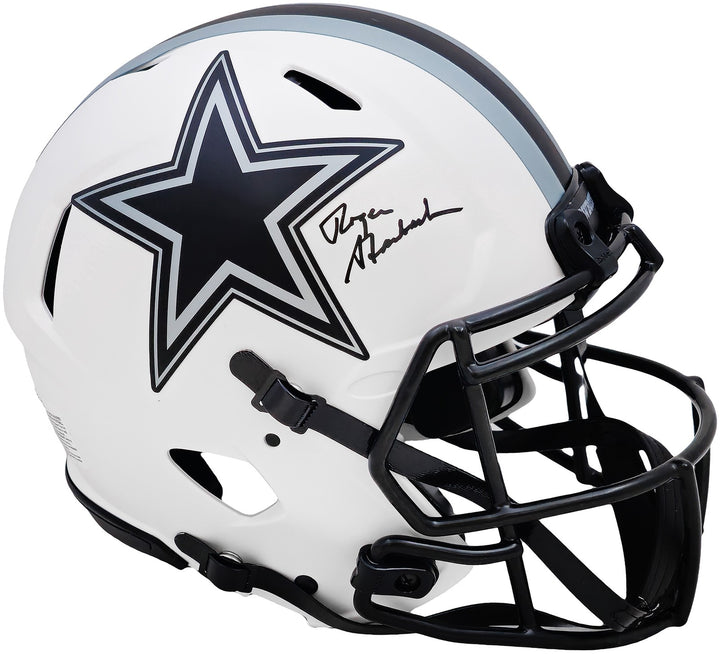 Roger Staubach Auto Cowboys Lunar Eclipse White Full Size Auth Speed Helmet BAS
