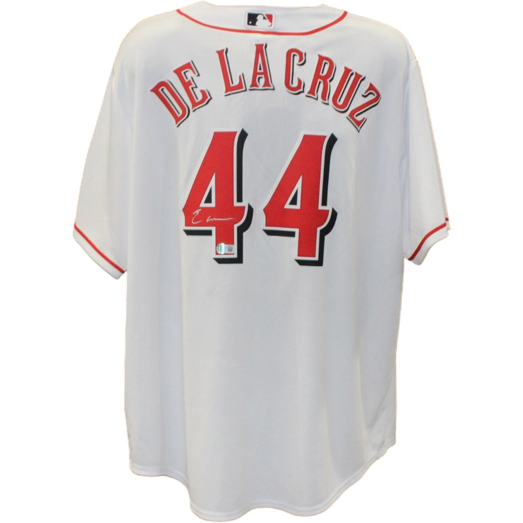 Elly De La Cruz Autographed Cincinnati Reds Nike White XL Jersey Beckett 56468