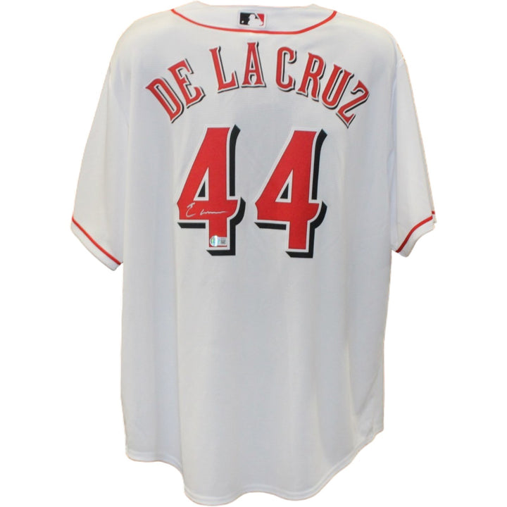 Elly De La Cruz Autographed Cincinnati Reds Nike White XL Jersey Beckett 56468