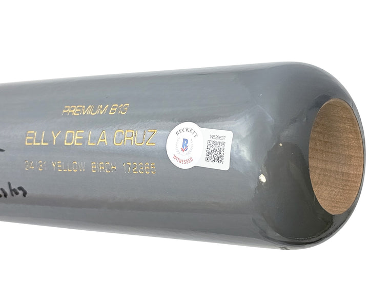 Elly De La Cruz Auto Gray B45 Player Model Bat Reds "Cycle 6/23/23" Beckett Wit