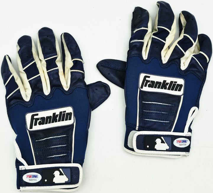 Robinson Cano Signed Blue & White Franklin Game Used Batting Gloves Mariners