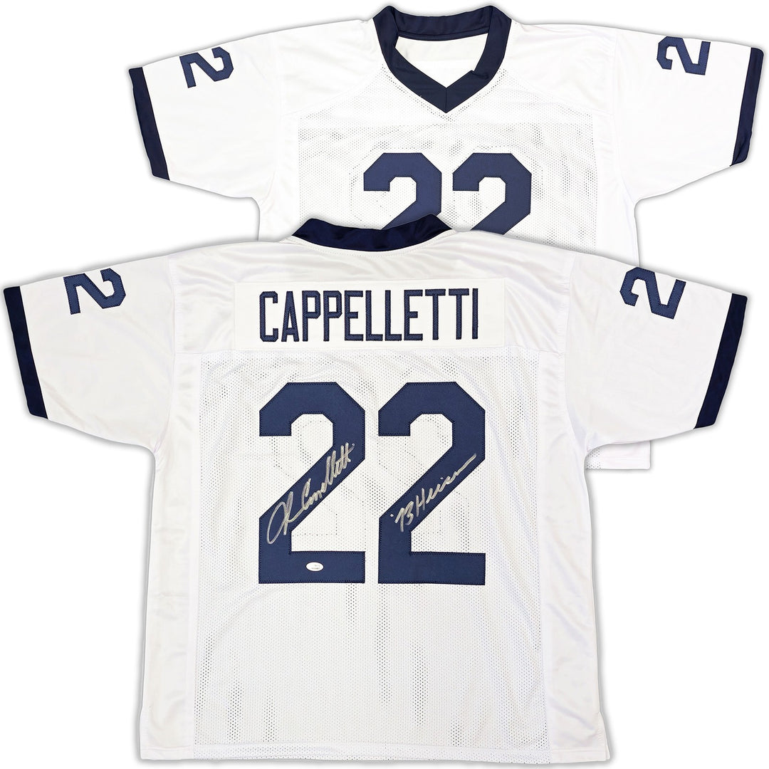 Penn State Nittany Lions John Cappelletti Signed White Jersey "73 Heisman" JSA