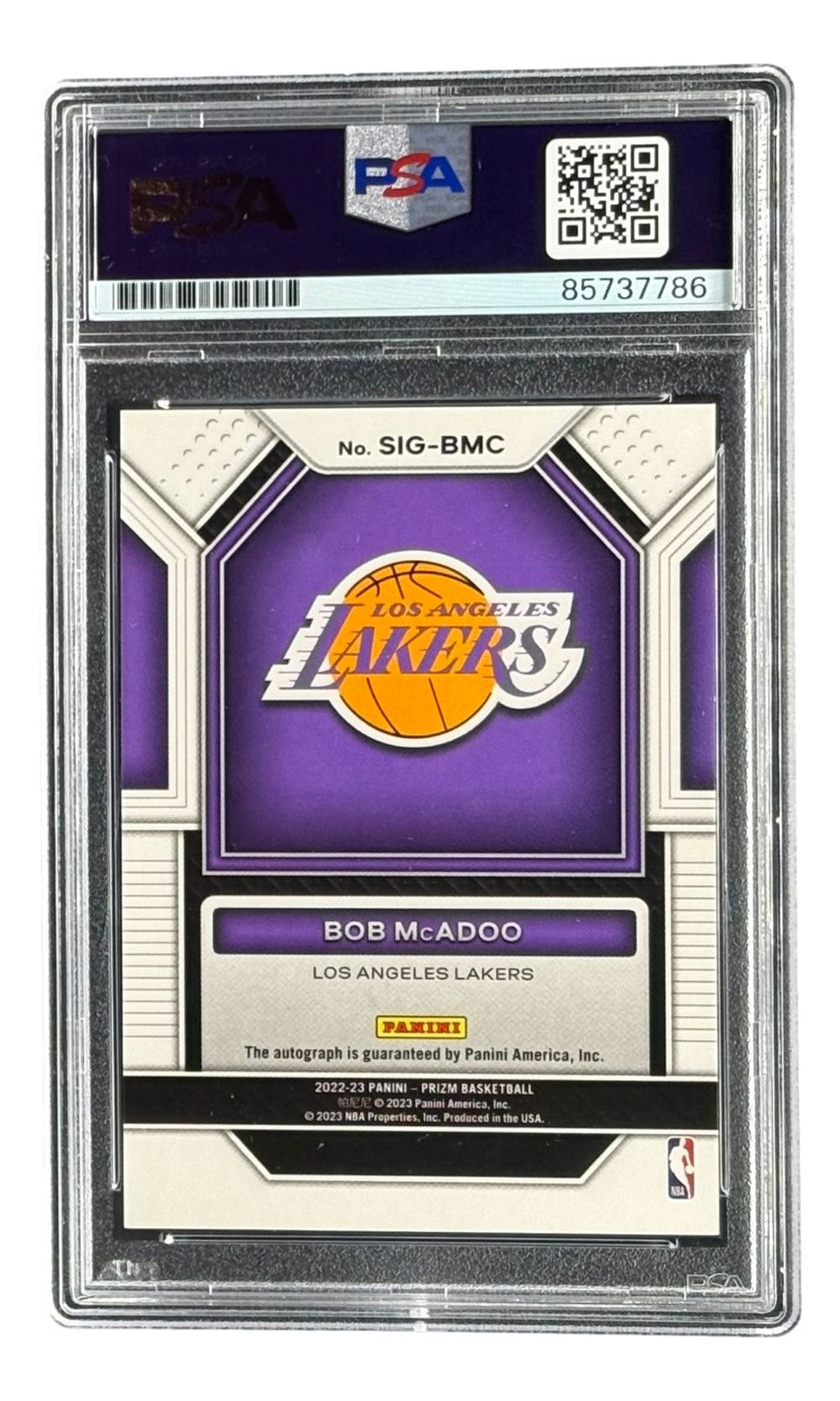 Bob McAdoo Signed 2022/23 Panini Prizm #SIG-BMC Lakers Trading Card PSA/DNA