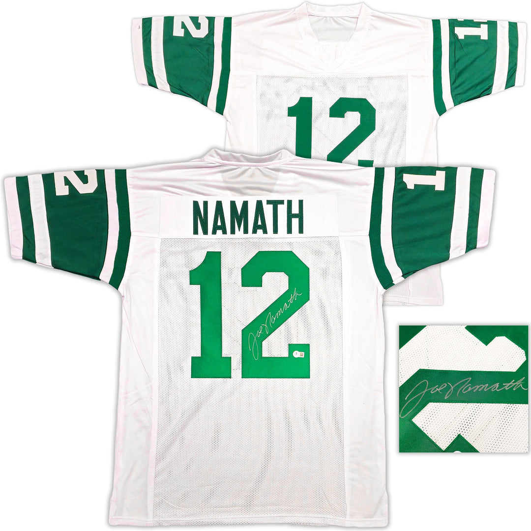 New York Jets Joe Namath Signed White Jersey Beckett Wit