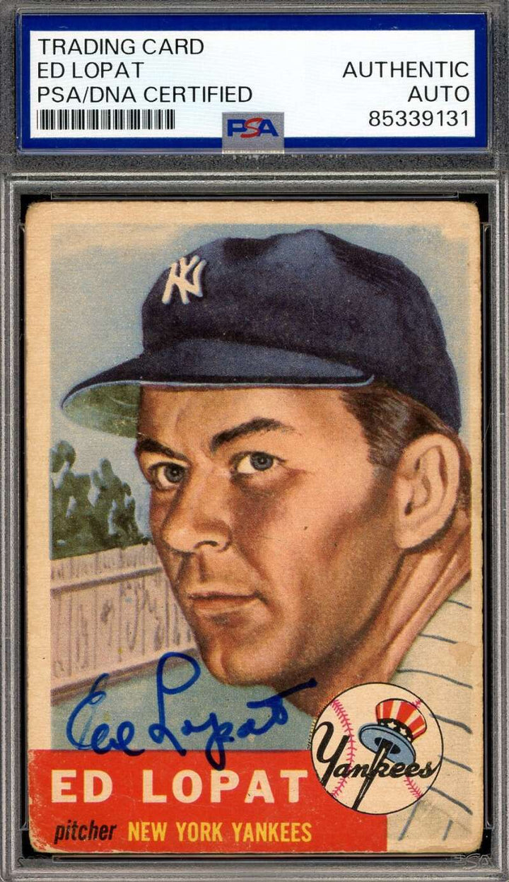 Ed Lopat PSA DNA Signed 1953 Topps Autograph