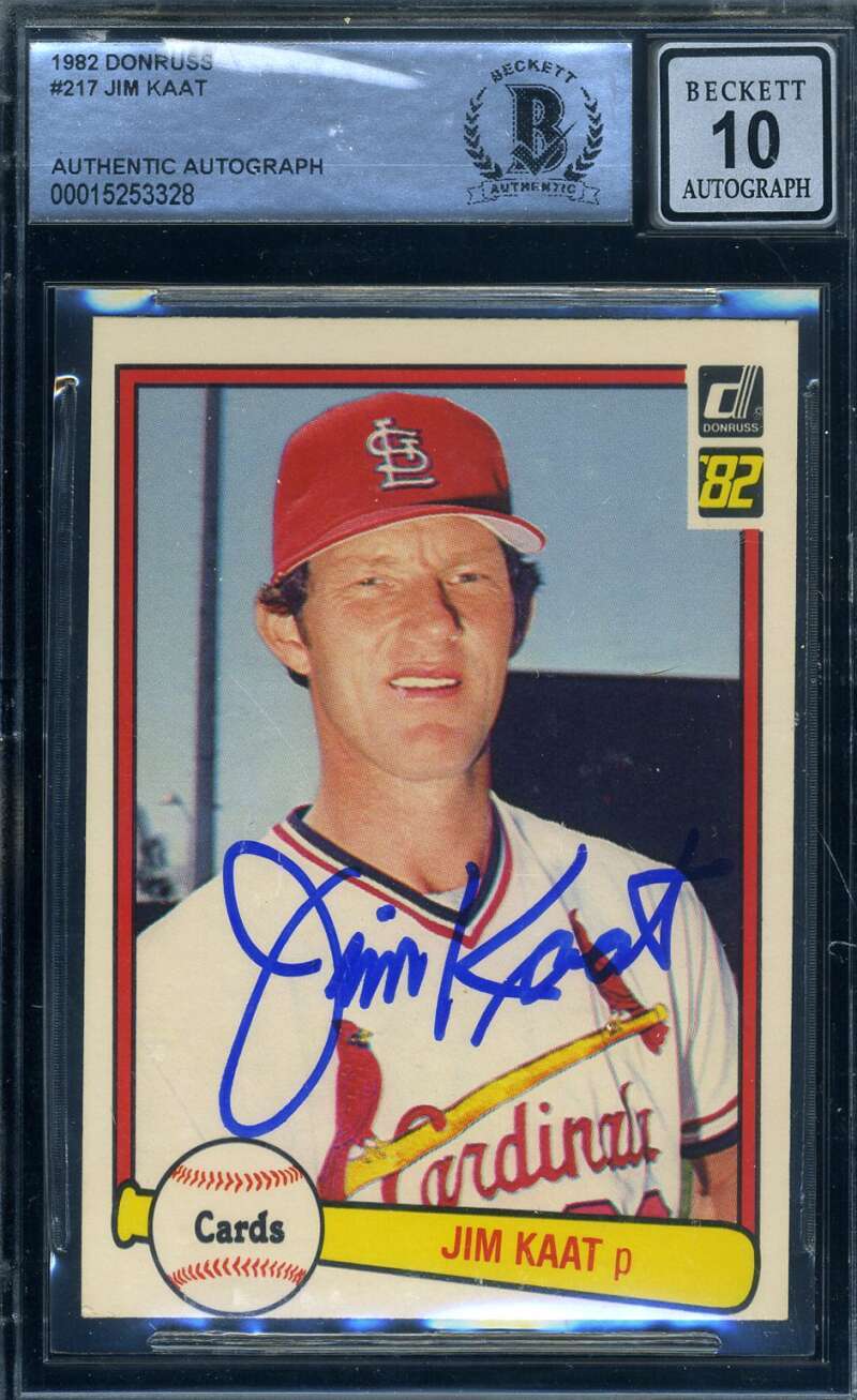 Jim Kaat Gem Mint 10 Beckett COA Signed 1982 Donruss Autograph