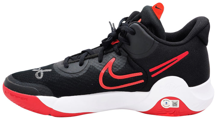 Kevin Durant Signed Black & Red Nike KD Trey IX Shoes Size 14 Box Beckett