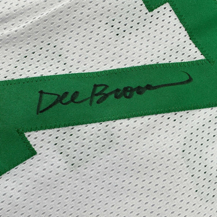 Framed Autographed/Signed Dee Brown 35x39 Boston White Jersey JSA COA