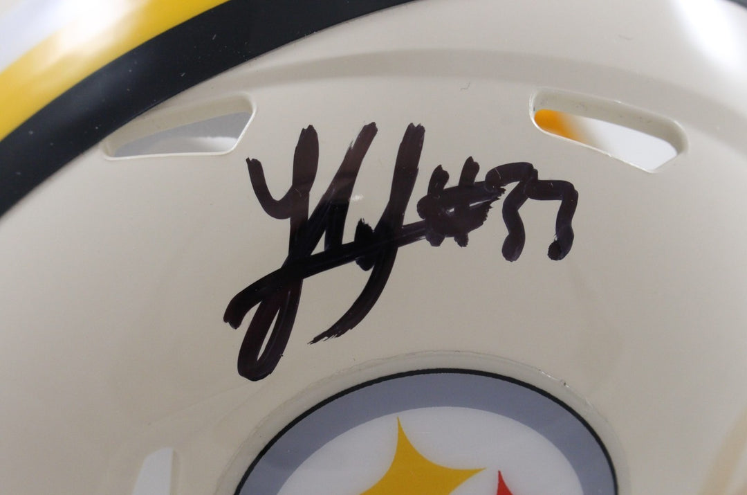 Jack Sawyer Autographed Pittsburgh Steelers Retro Mini Helmet Beckett WIT 56959