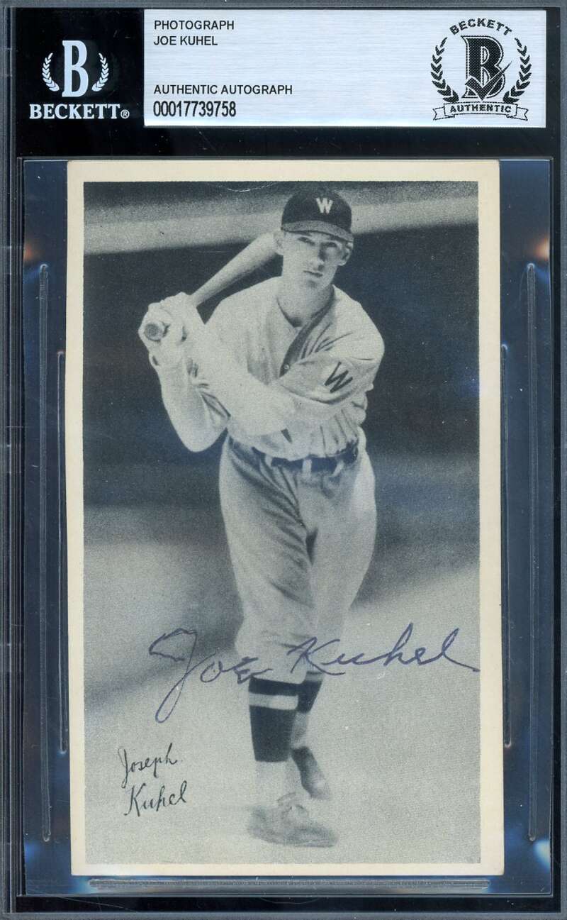 Joe Kuhel Beckett BAS Signed 1936 National Chicle Fine Pen Autograph