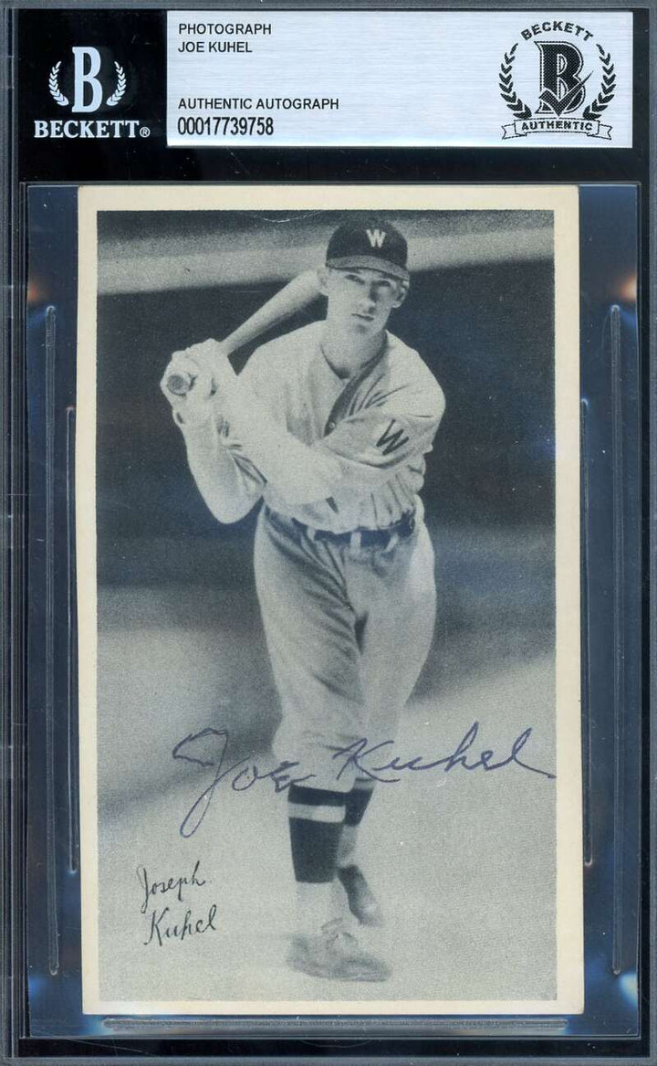 Joe Kuhel Beckett BAS Signed 1936 National Chicle Fine Pen Autograph
