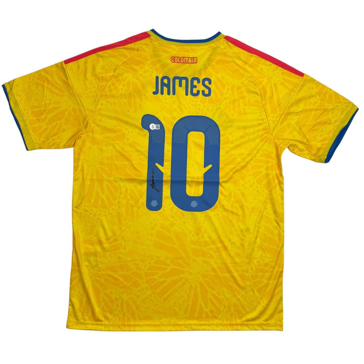 Autographed/Signed James Rodriguez Columbia Yellow Soccer Jersey Beckett BAS COA