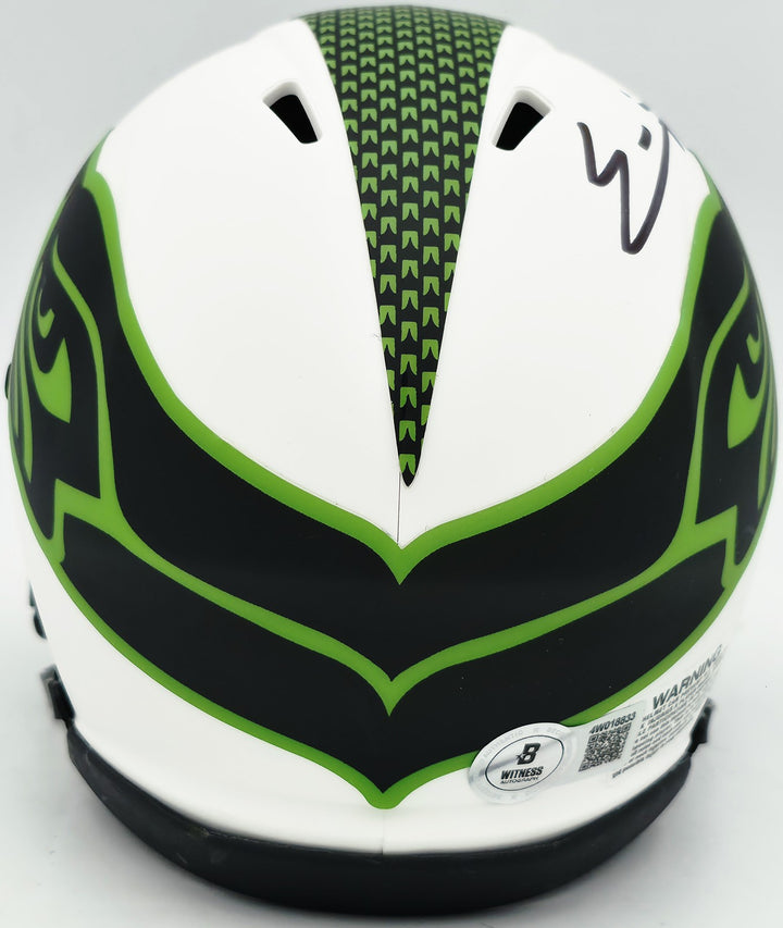 Nick Emmanwori Auto Seahawks Lunar Eclipse White Speed Mini Helmet Beckett Wit