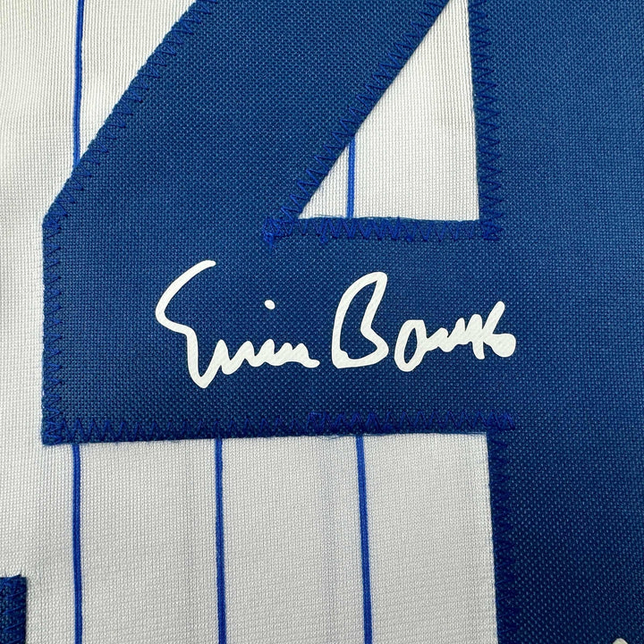 Facsimile Autographed Ernie Banks Chicago Pinstripe Reprint Auto Jersey Men's XL