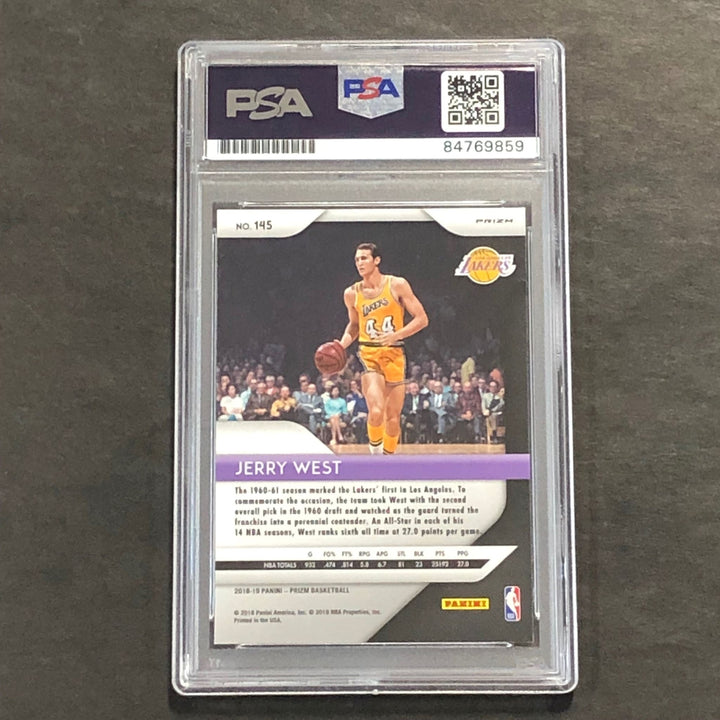 2018-19 Panini Prizm Silver #145 JERRY WEST Signed Card Auto 10 PSA Slabbed Lake