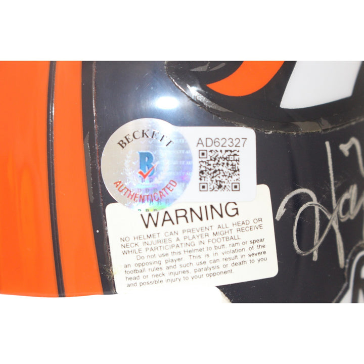 Tom Nalen Mark Schlereth +4 Signed Denver Broncos VSR4 Mini Helmet Beckett 55422