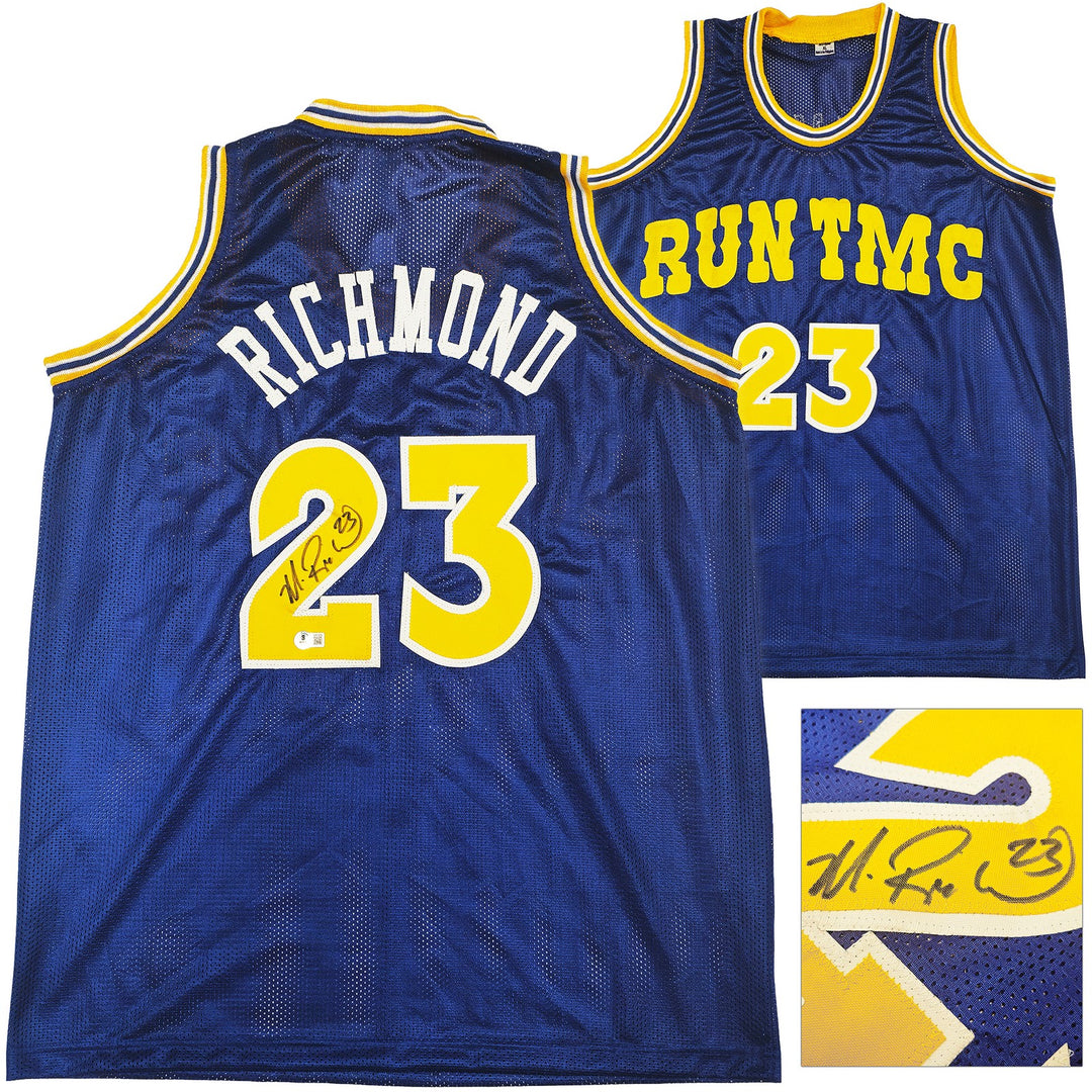 Golden State Warriors Mitch Richmond Autographed Signed Blue Jersey Beckett Wit