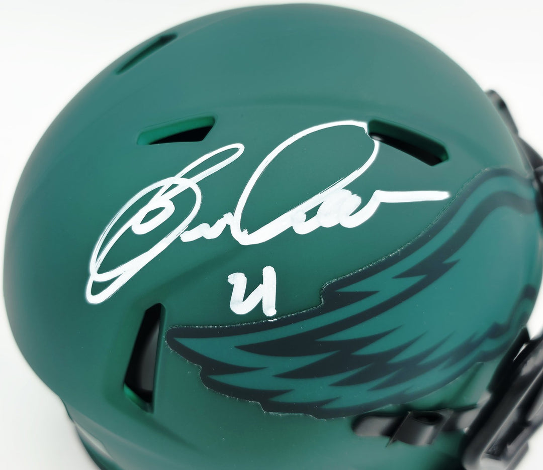 Eric Allen Signed Philadelphia Eagles Rave Green Speed Mini Helmet Beckett