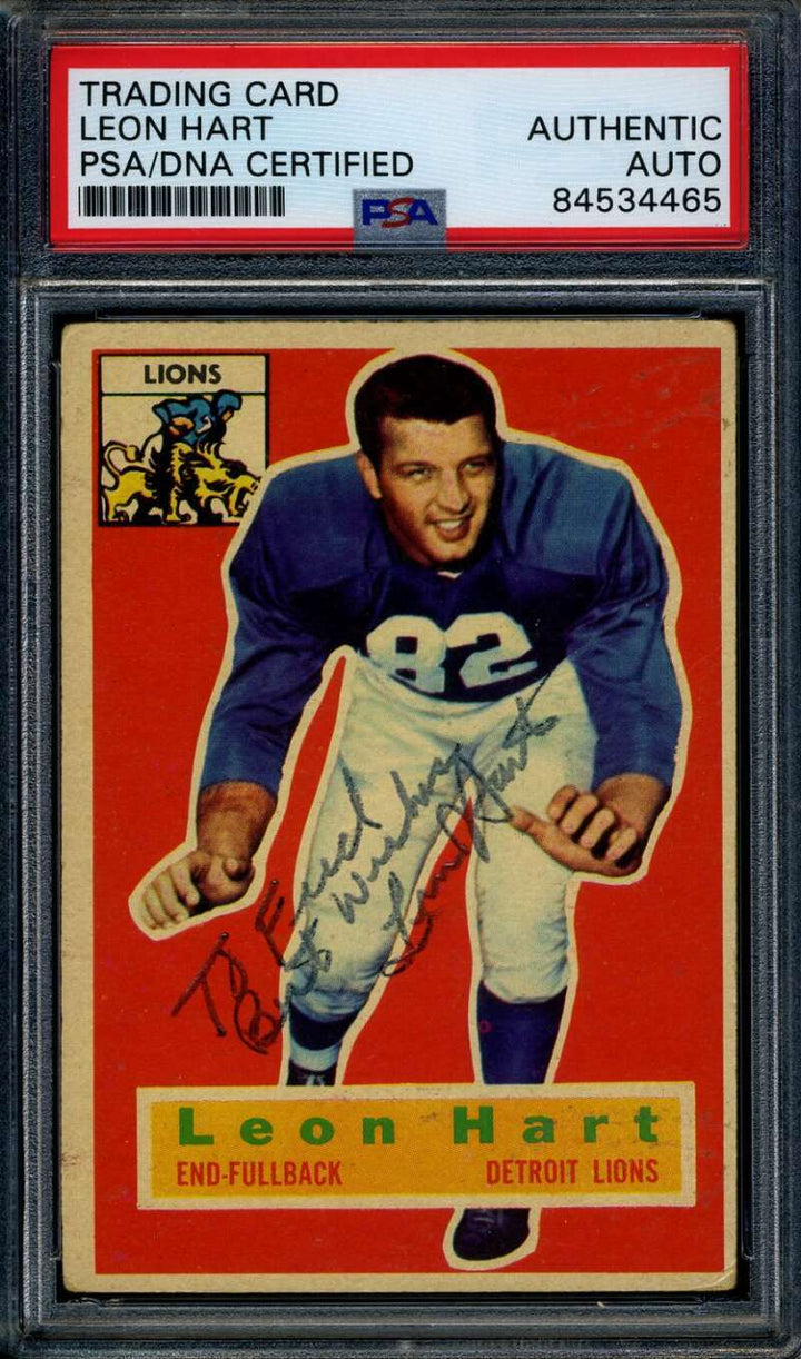 Leon Hart PSA DNA Coa Signed 1956 Topps Autograph