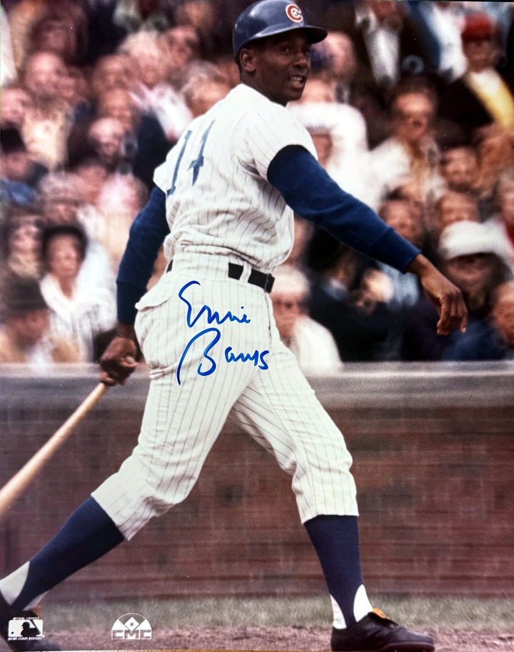 Ernie Banks signed Chicago Cubs MLB Licensed 8x10 Photo minor dings - COA/HOF