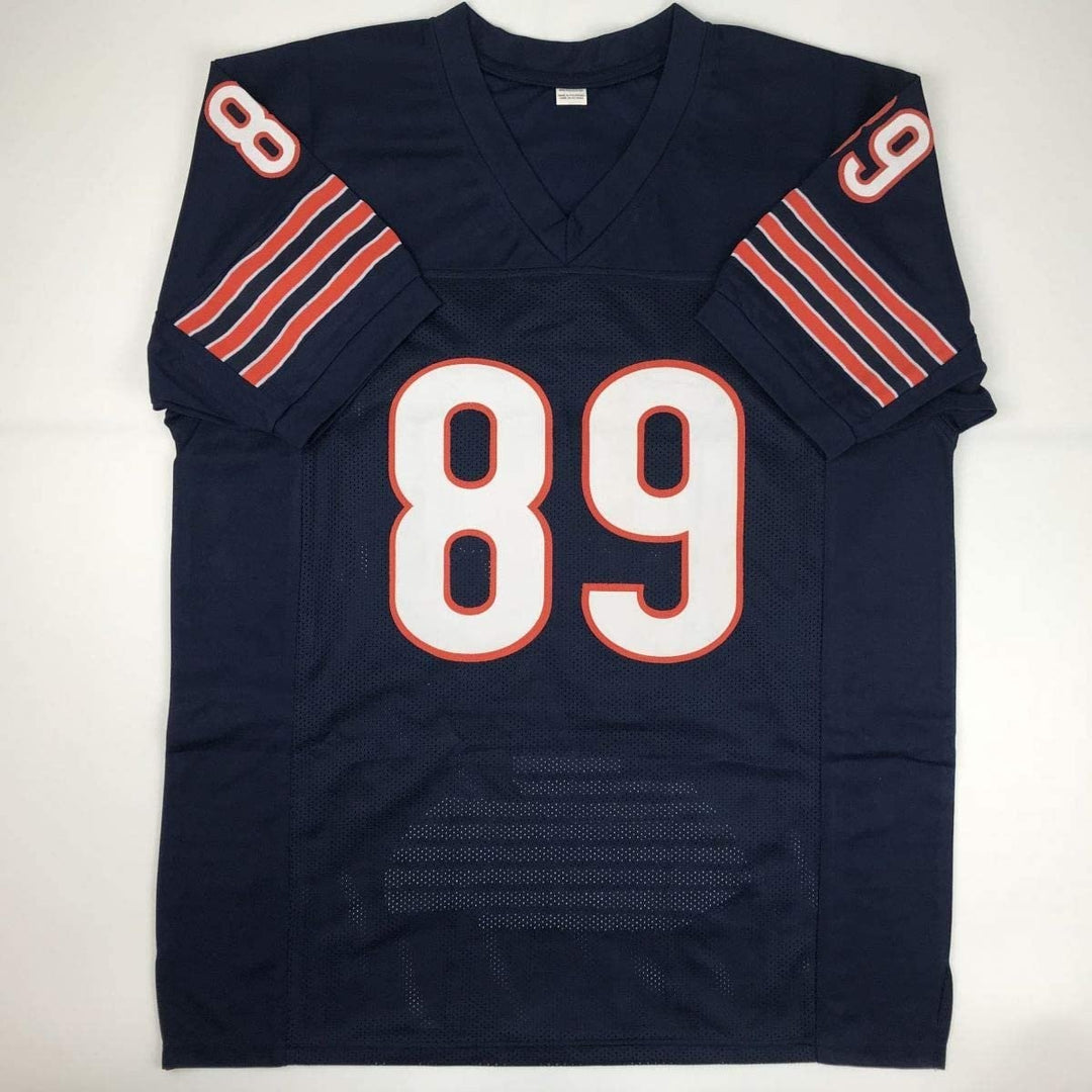 Autographed/Signed MIKE DITKA Chicago Blue Stat Jersey JSA COA Auto
