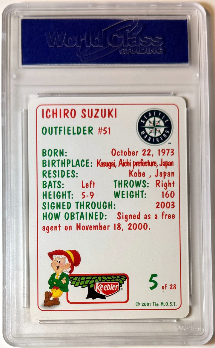 Ichiro Suzuki 2001 Keebler Rookie RC Card #5 – WCG Graded 10 Gem Mint (Mariners)