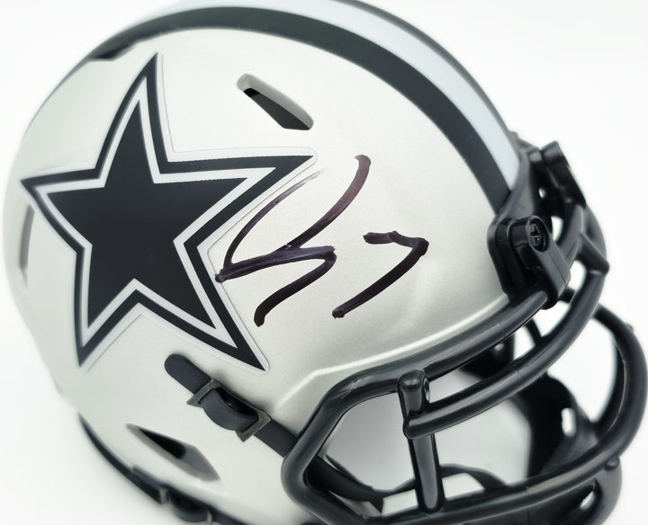 George Pickens Signed Dallas Cowboys Silver Rave Speed Mini Helmet JSA Witness