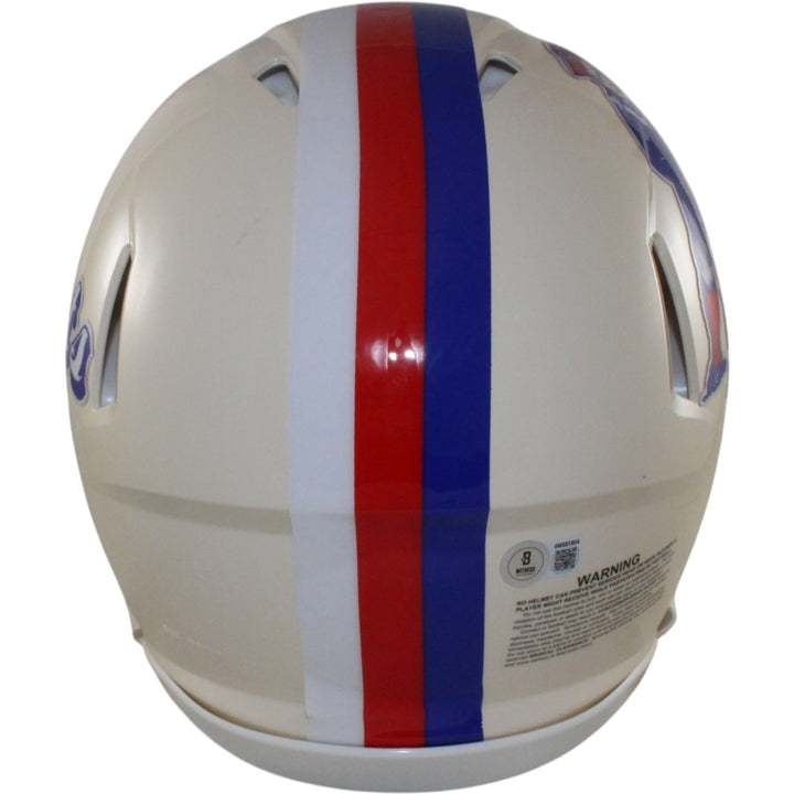 Darrelle Revis Autographed New England Patriots Pro Retro Helmet Beckett 56470