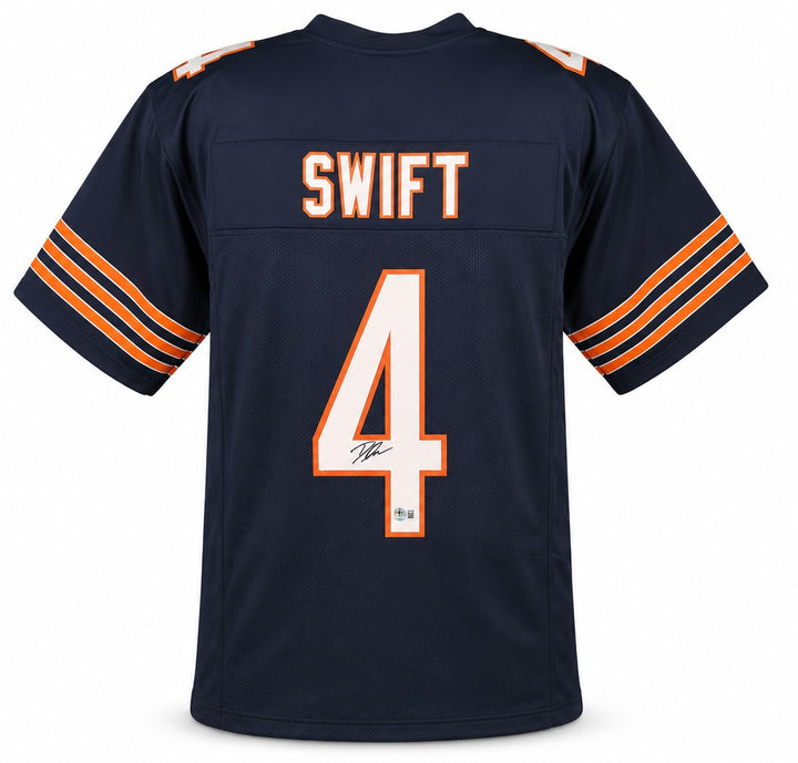 Chicago Bears D'Andre Swift Signed Blue Jersey Beckett BAS Witness