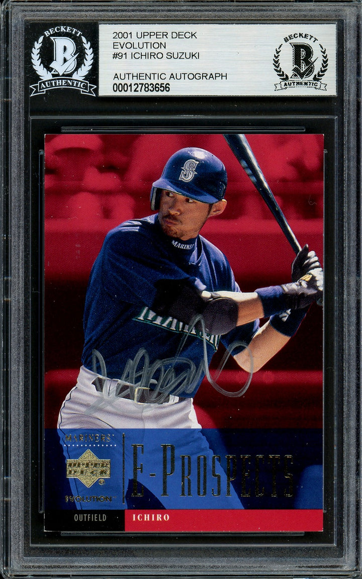 Ichiro Suzuki Signed 2001 Upper Deck Evolution RC 91 Mariners Beckett #12783656