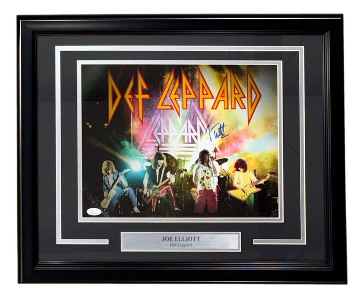 Joe Elliott Signed Framed 11x14 Def Leppard Band Collage Photo 3 JSA ITP