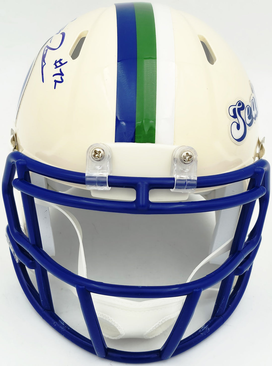 Abraham Abe Lucas Signed Seattle Seahawks Cream Retro Speed Mini Helmet MCS Holo
