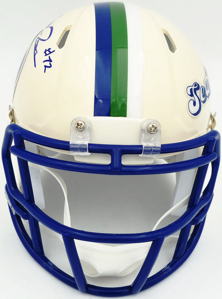 Abraham Abe Lucas Signed Seattle Seahawks Cream Retro Speed Mini Helmet MCS Holo