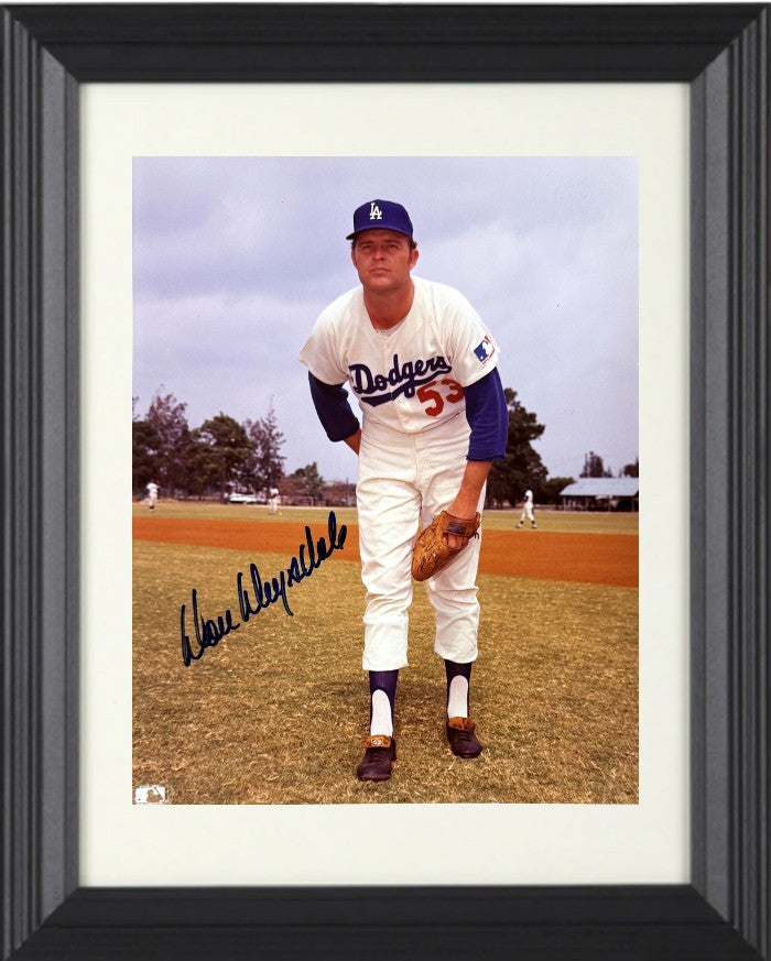 Don Drysdale signed Los Angeles Dodgers 8x10 Photo Minor Dings Framed- COA HOF
