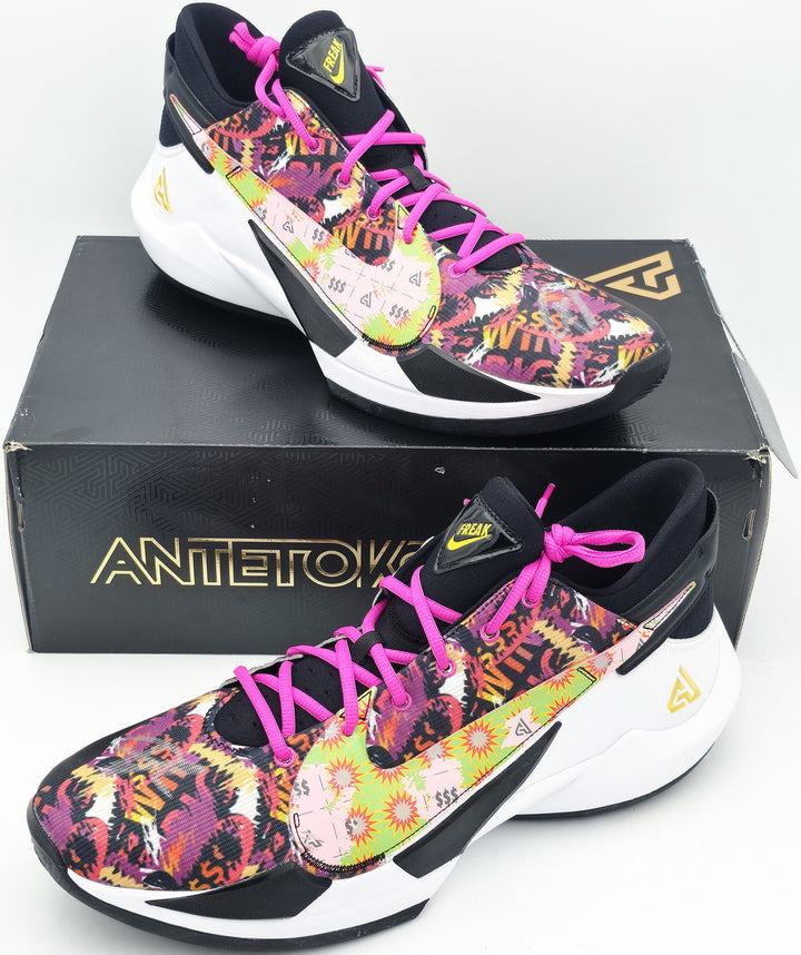 Giannis Signed PE Promo Nike Zoom Freak 5 Shoes Size 17 BAS Witness