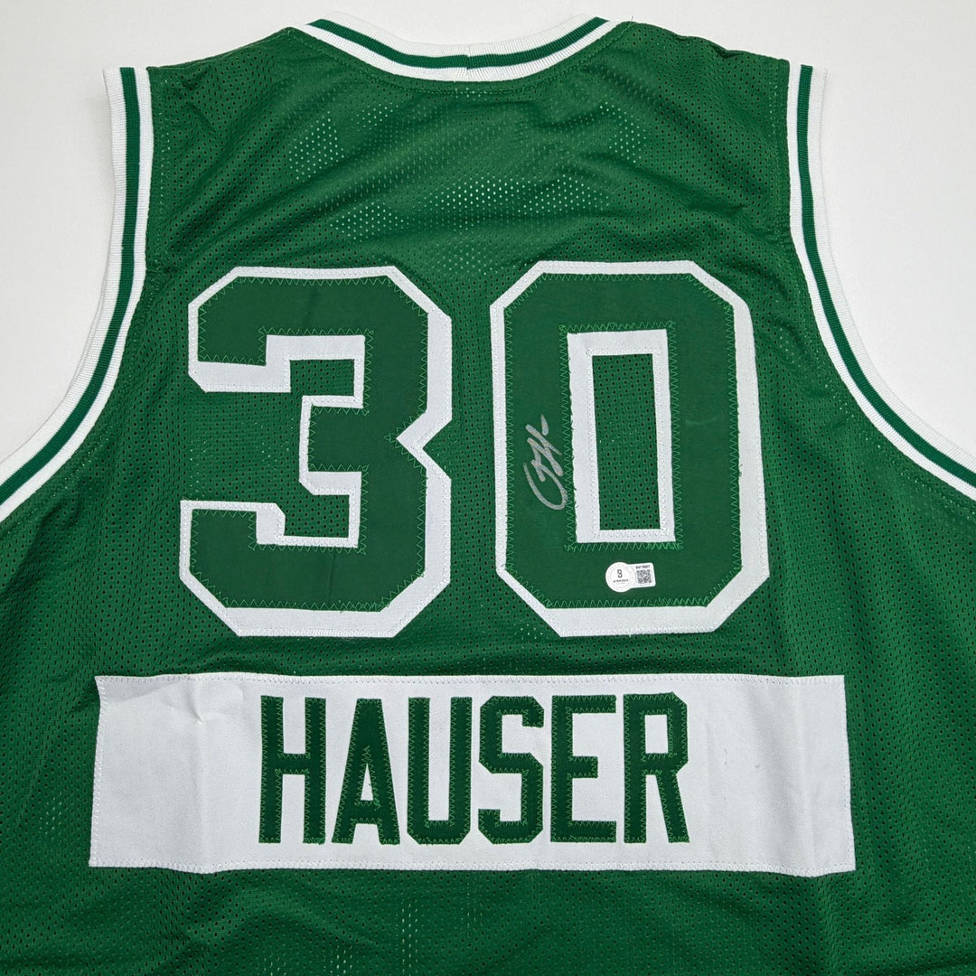 Autographed/Signed Sam Hauser Boston Green City Edition Jersey Beckett BAS COA