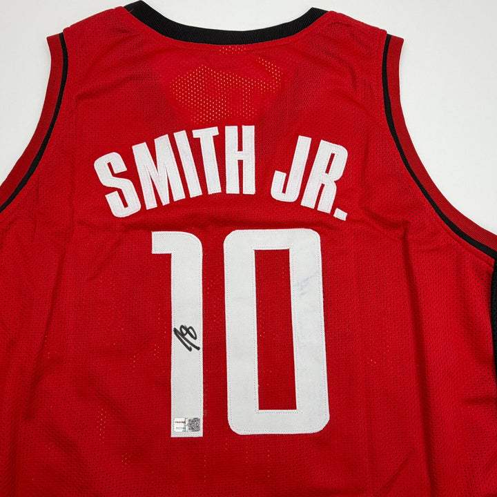 Autographed/Signed Jabari Smith Jr. Houston Red Basketball Jersey Tristar COA