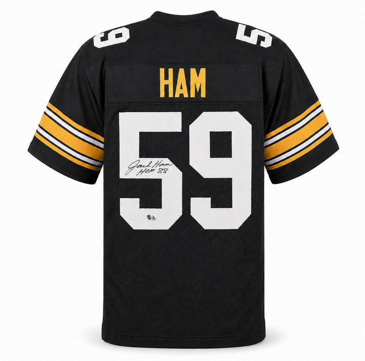 Pittsburgh Steelers Jack Ham Signed Black Jersey "HOF 88" Beckett BAS Witness