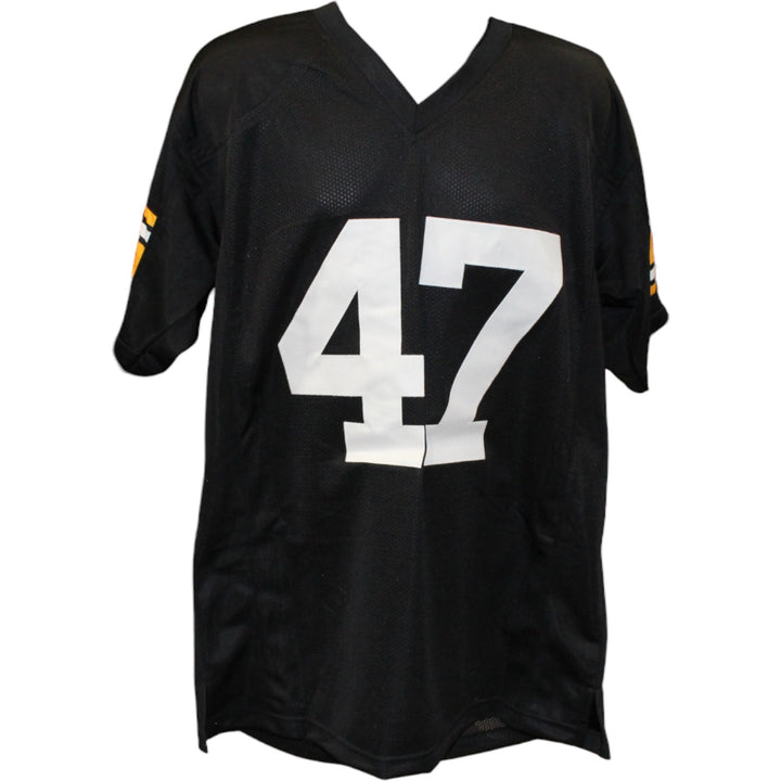 Mel Blount Autographed Pro Style Sz XL Black Jersey Beckett Witness 54621