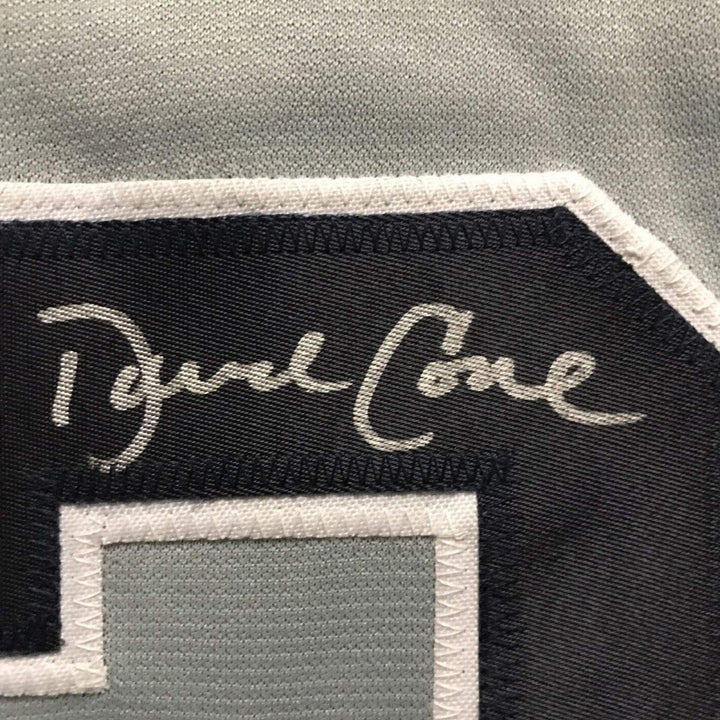 FRAMED Autographed/Signed DAVID CONE 35x39 New York Grey Jersey JSA COA