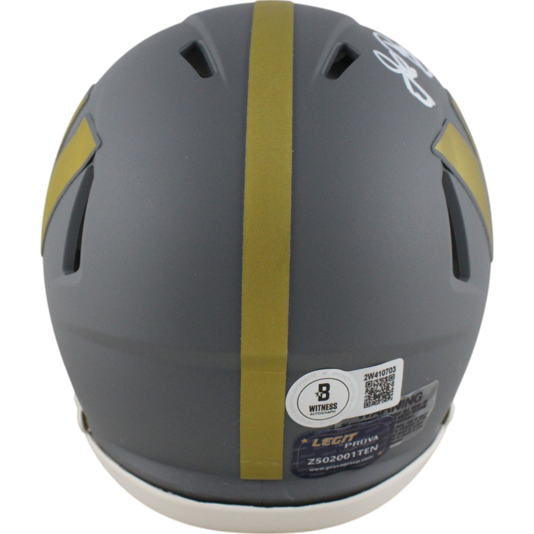 John Riggins Autographed Washington Commanders Slate Mini Helmet Beckett 49757