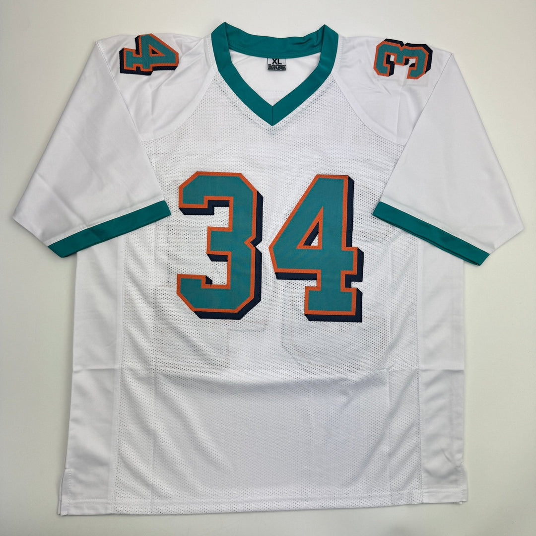 Autographed/Signed RICKY WILLIAMS Miami White Football Jersey JSA COA Auto